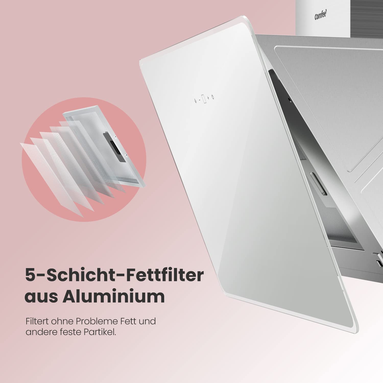 comfee-chk-3-6j64cw-dunstabzugshaube-60-cm-wei-440-m-h-glas-edelstahl-mit-touch- image 3