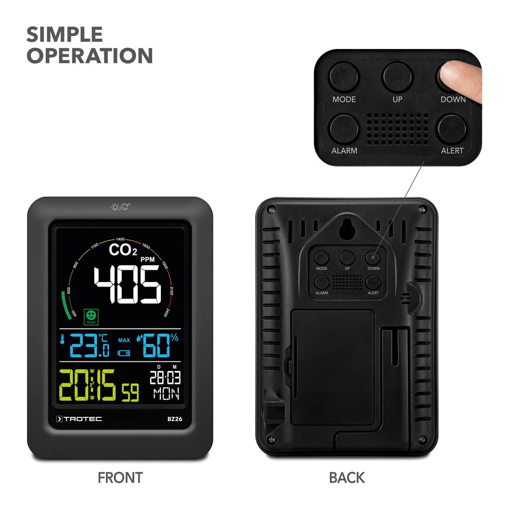 trotec-bz26-co2-luftqualit-tsmonitor-mit-farbdisplay-und-smiley-ampel image 3