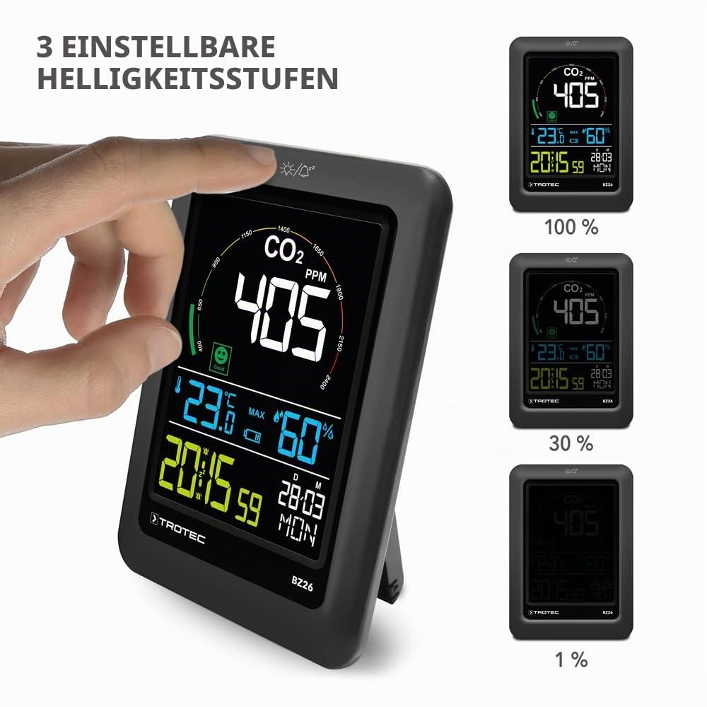 trotec-bz26-co2-luftqualit-tsmonitor-mit-farbdisplay-und-smiley-ampel image 6