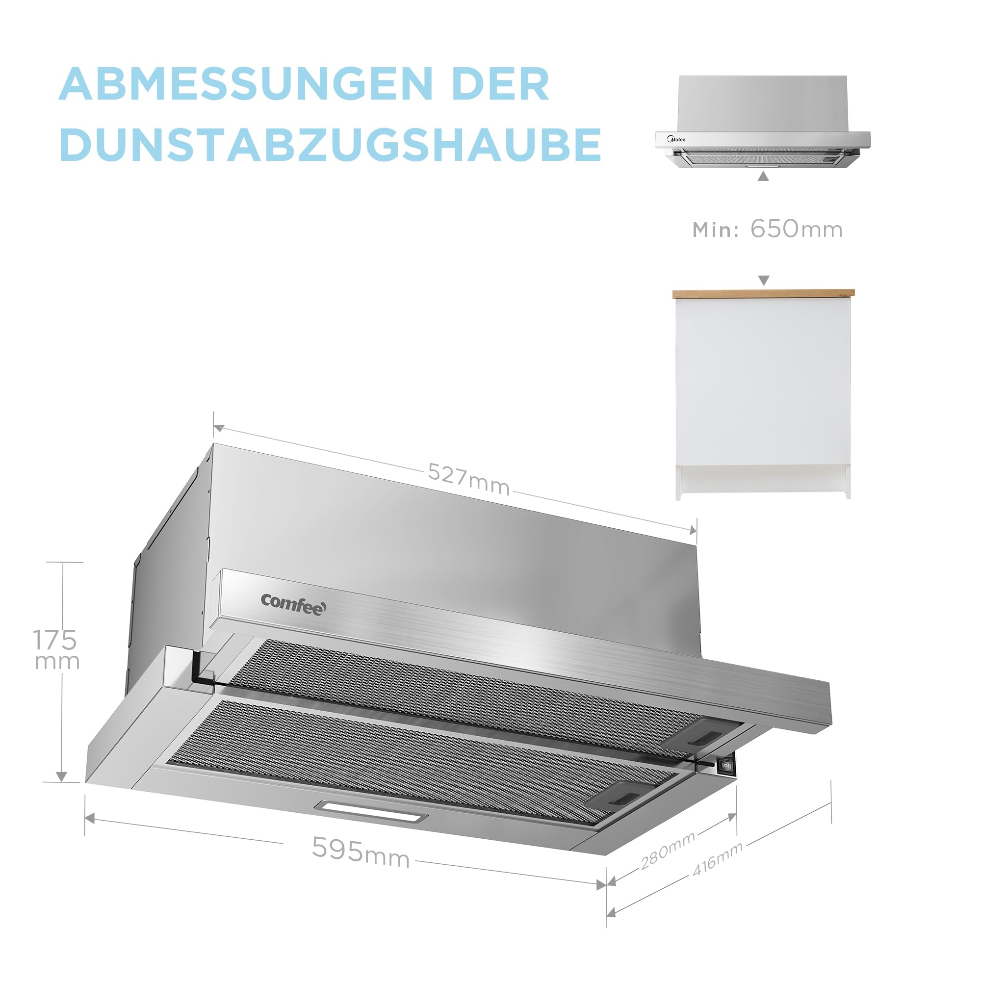 comfee-chl03m21s-flachschirmhaube-60-cm-ausziehbar-a-silber image 5