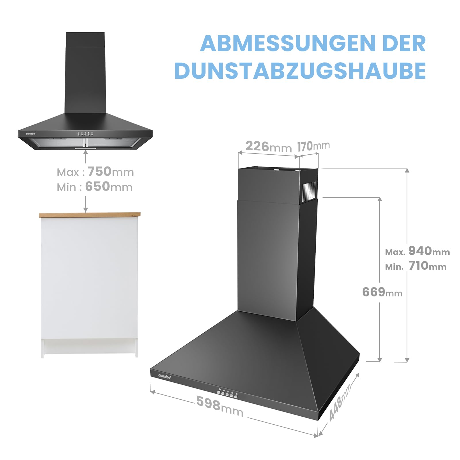 comfee-ch60a17em400b-dunstabzugshaube-60cm-edelstahl-400m-h image 2