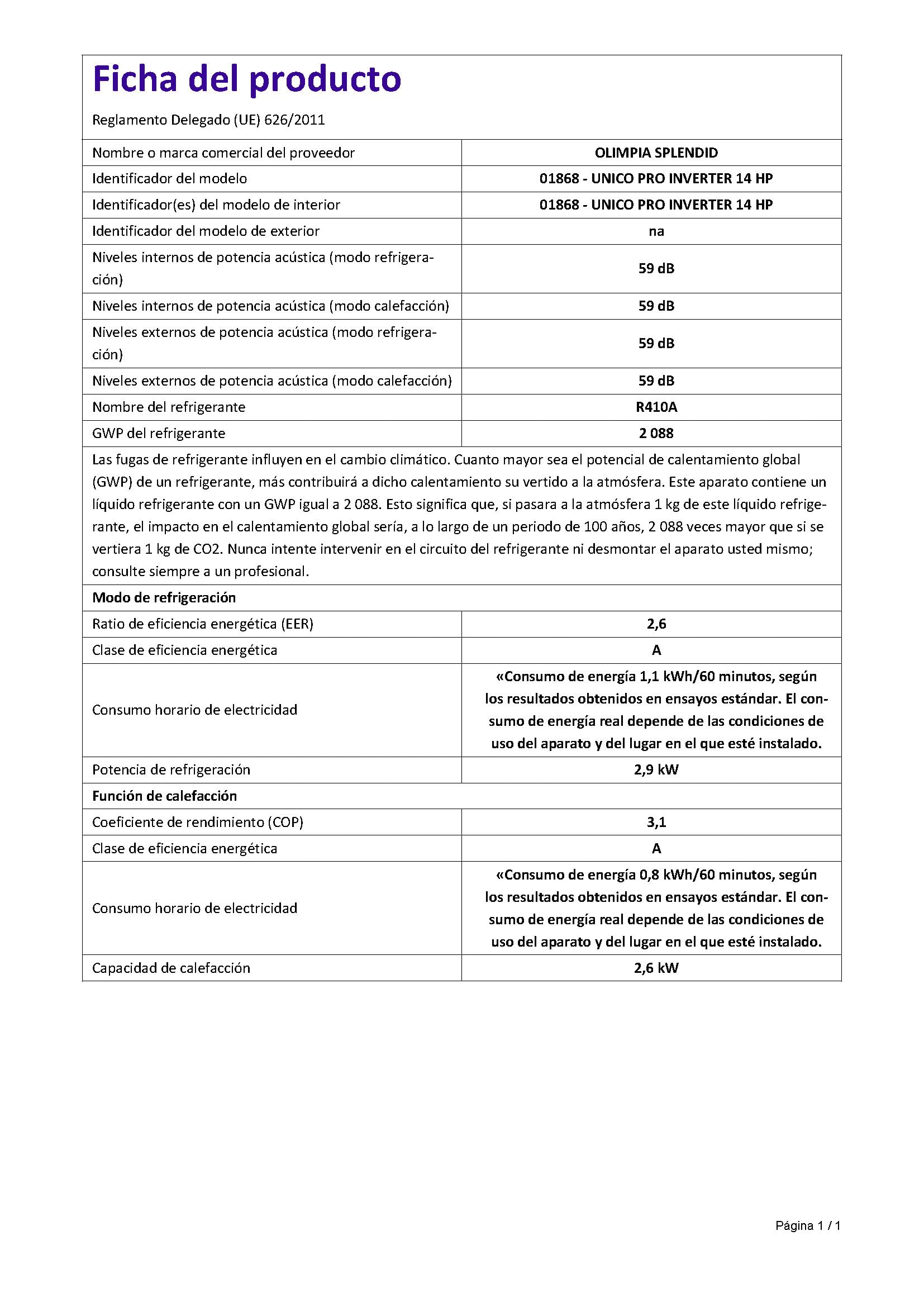 olimpia-splendid-unico-pro-inverter-14-hp-klimaanlage-ohne-au-eneinheit image 8