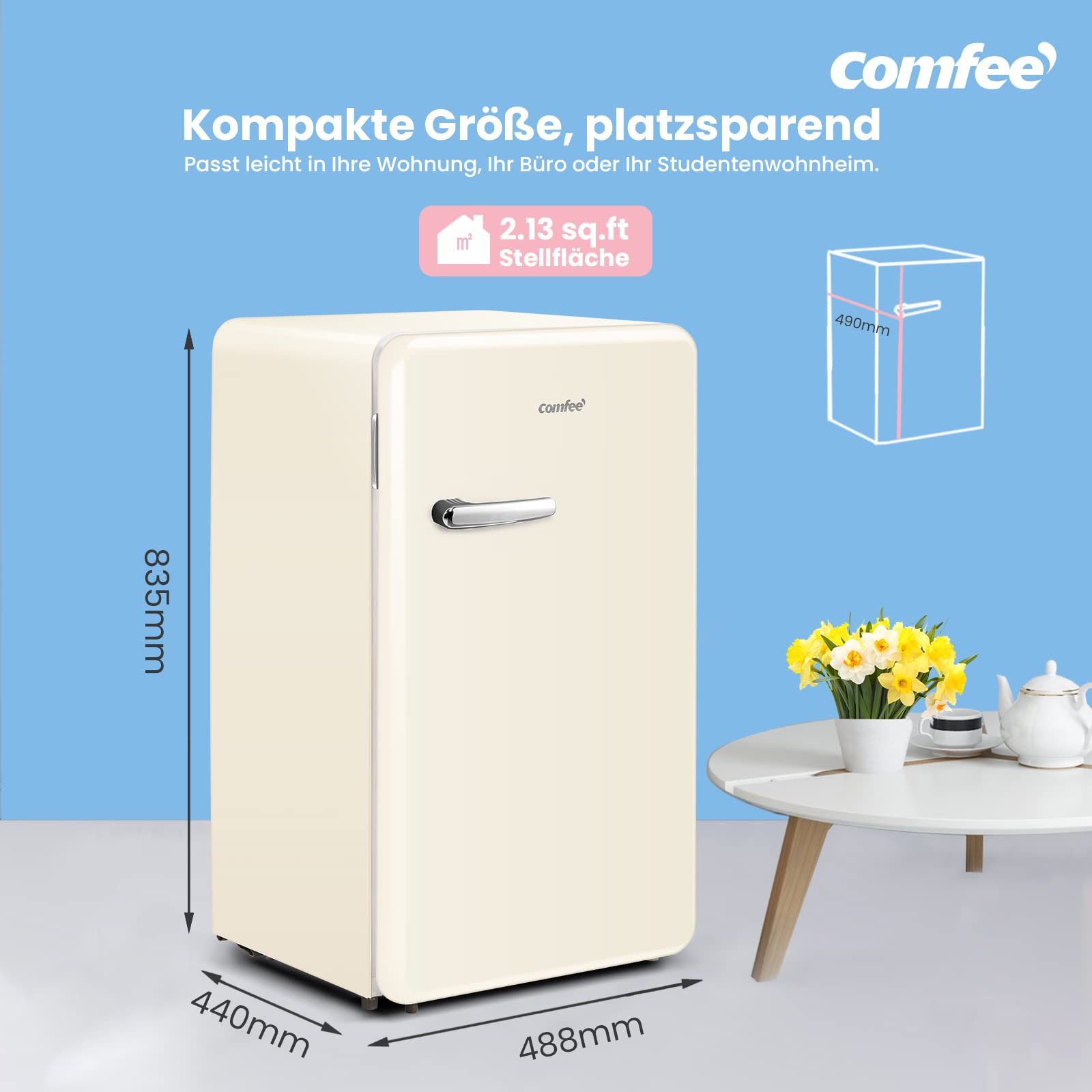 comfee-rcd93be1rt-e-retro-tischk-hlschrank-93-l-in-beige image 3