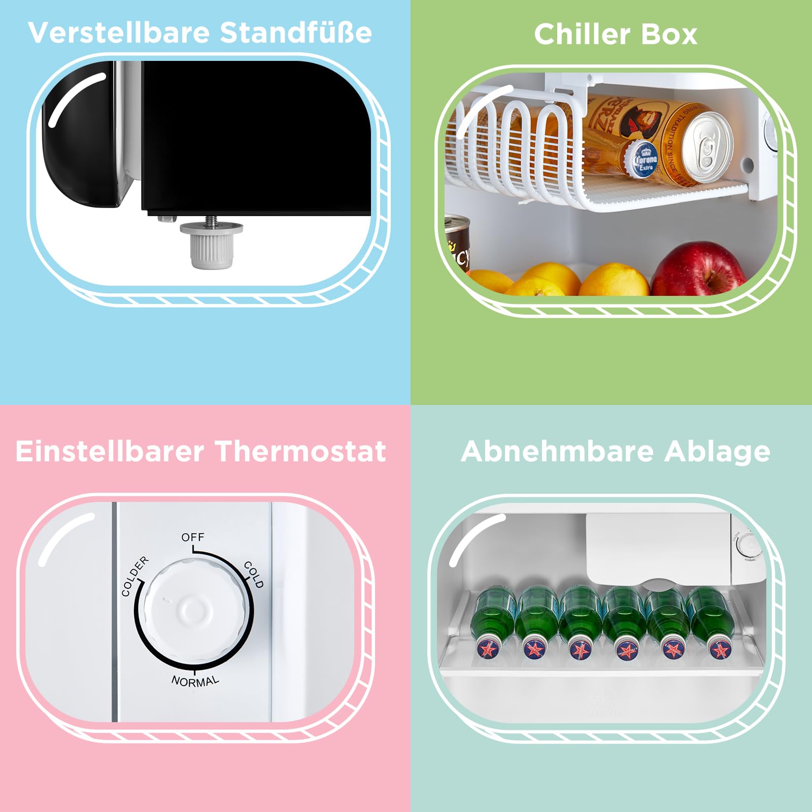 comfee-rcd50bl2eurte-mini-k-hlschrank-47-l-retro-schwarz-thermostat-41-db image 5