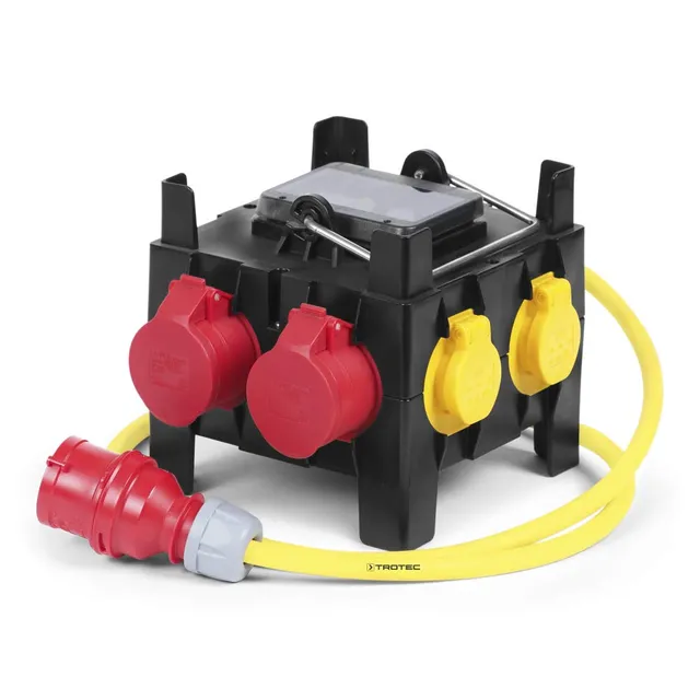 trotec-pv16-mobiler-stromverteiler-ip44-2x-cee-4x-schuko-mit-fi image 1