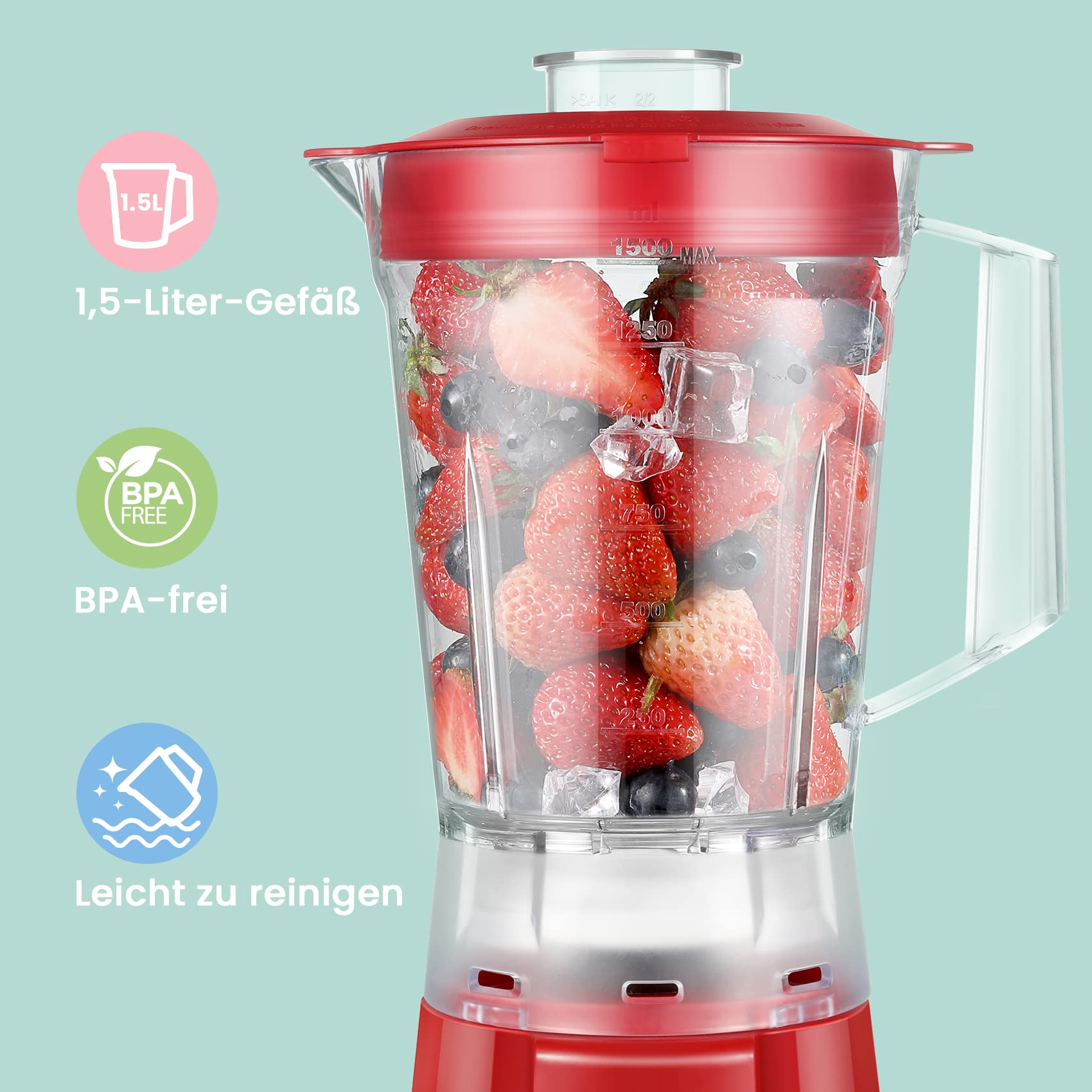 comfee-ctb-150610m-ro-rd-standmixer-smoothie-maker-1-5l-600w-rot image 3