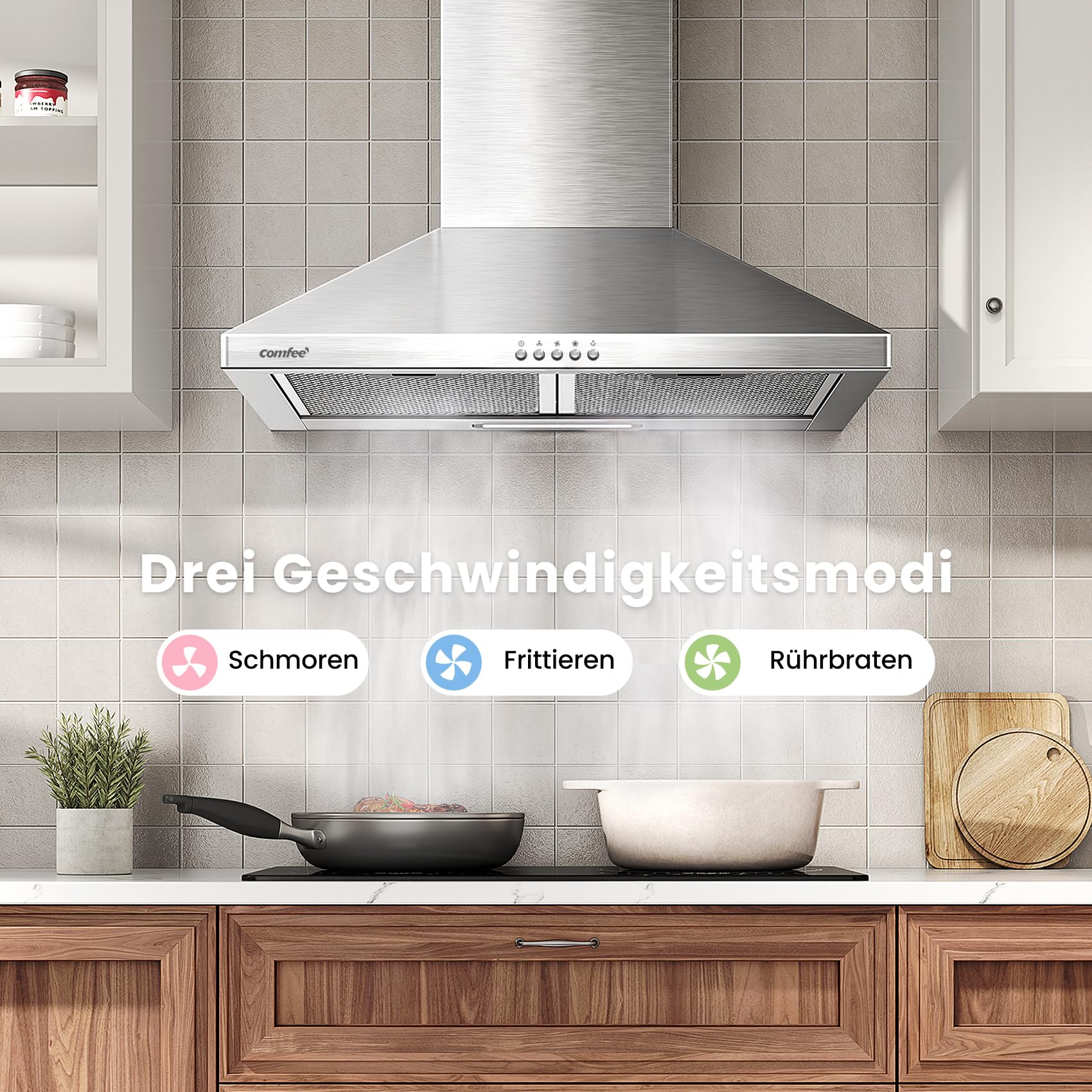 comfee-cht-3-6b-dunstabzugshaube-60-cm-wandhaube-silber-umluft-abluft-400-m-h image 4
