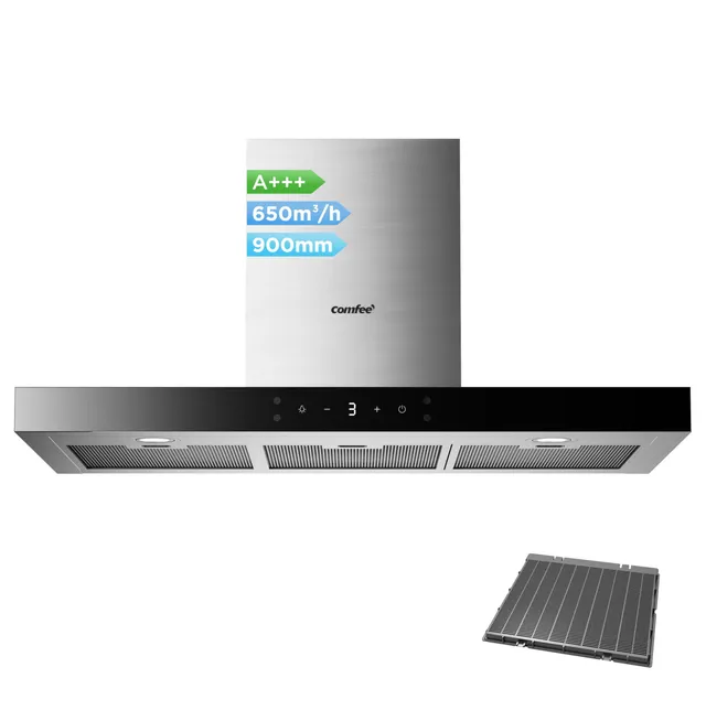 comfee-tshm77ss-90-dunstabzugshaube-90cm-edelstahl-650m-h-a-mit-gesture-control image 1