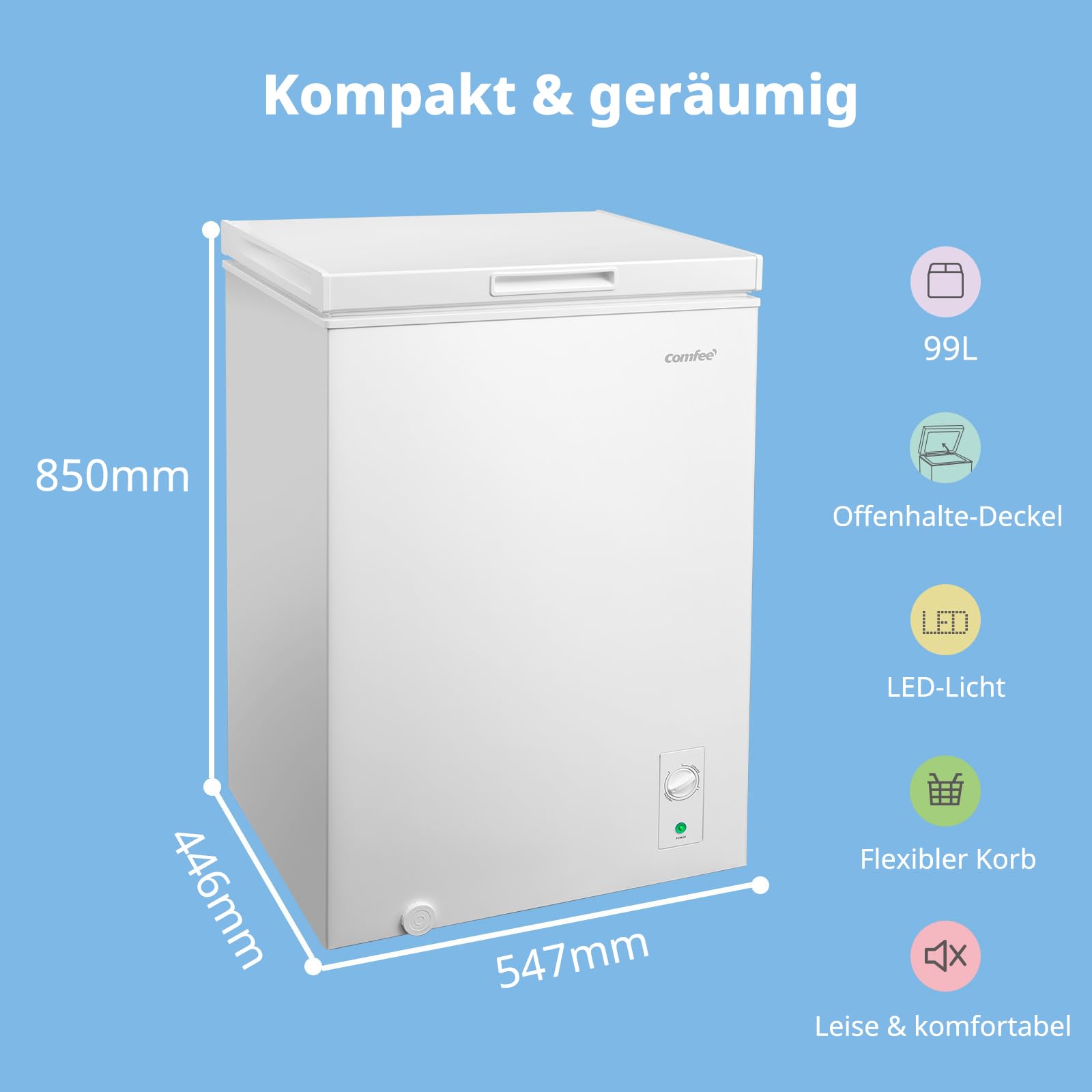 comfee-gefriertruhe-99l-freistehend-mit-inverter-kompressor-k-hlen-und-gefrieren image 2