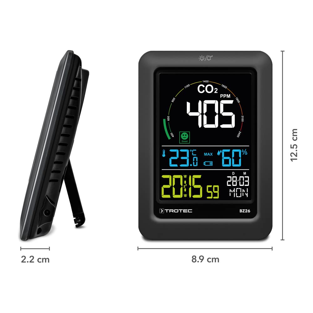 trotec-bz26-co2-luftqualit-tsmonitor-mit-farbdisplay-und-smiley-ampel image 2