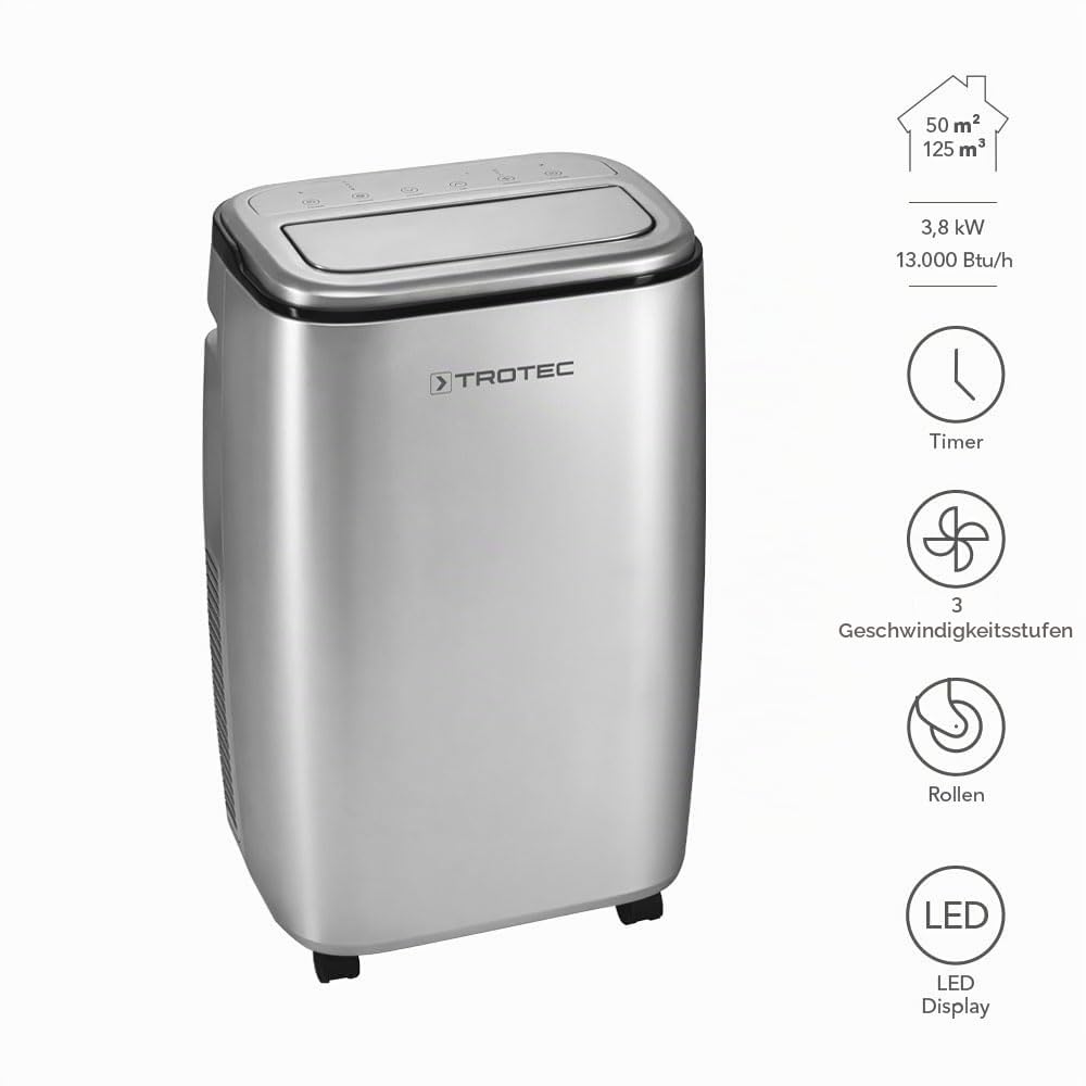 trotec-pac-3810-s-mobile-klimaanlage-3-in-1-3-8-kw-13000-btu-bis-50-m-silber image 2
