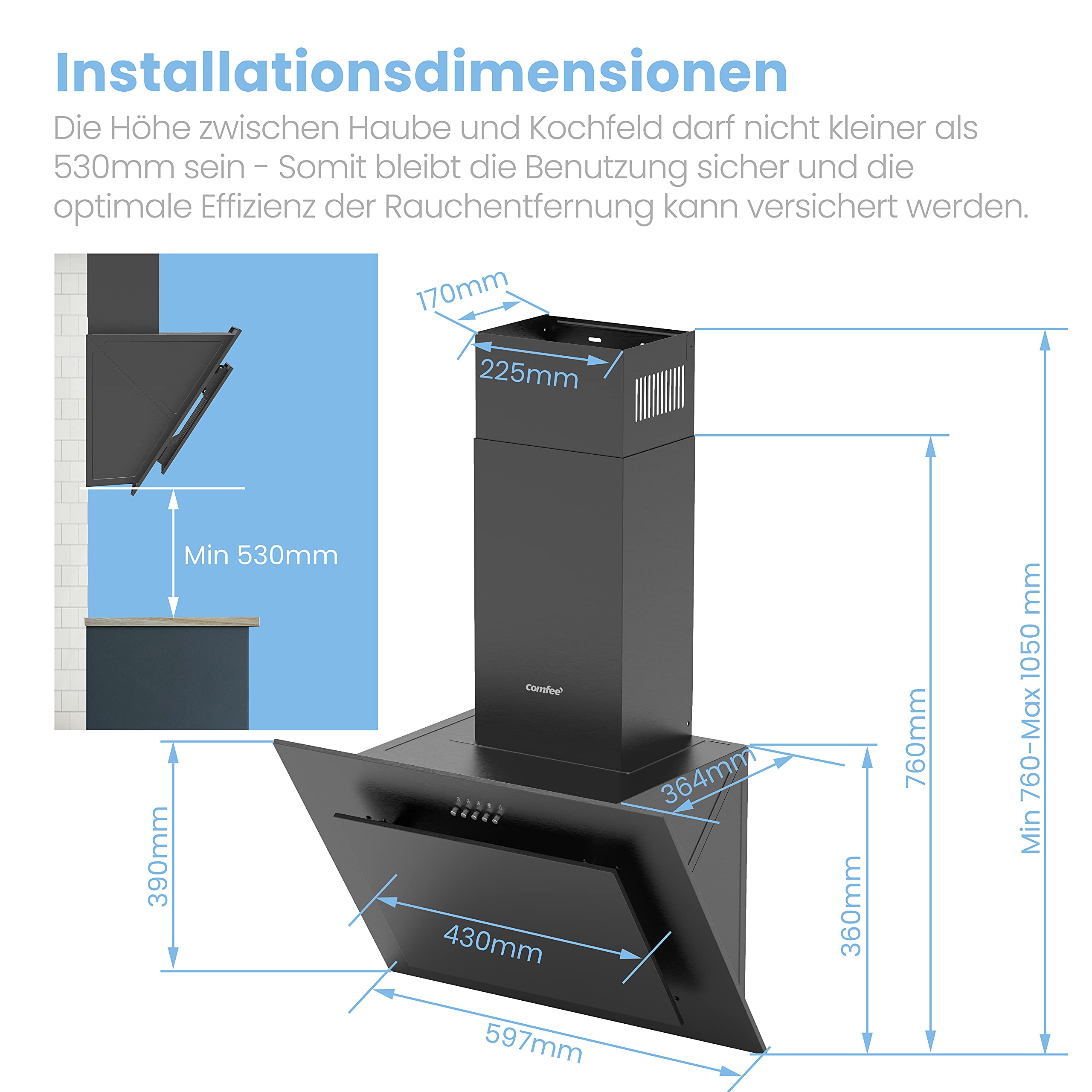 comfee-chk-3-6b-dunstabzugshaube-60-cm-wandhaube-schr-g image 7
