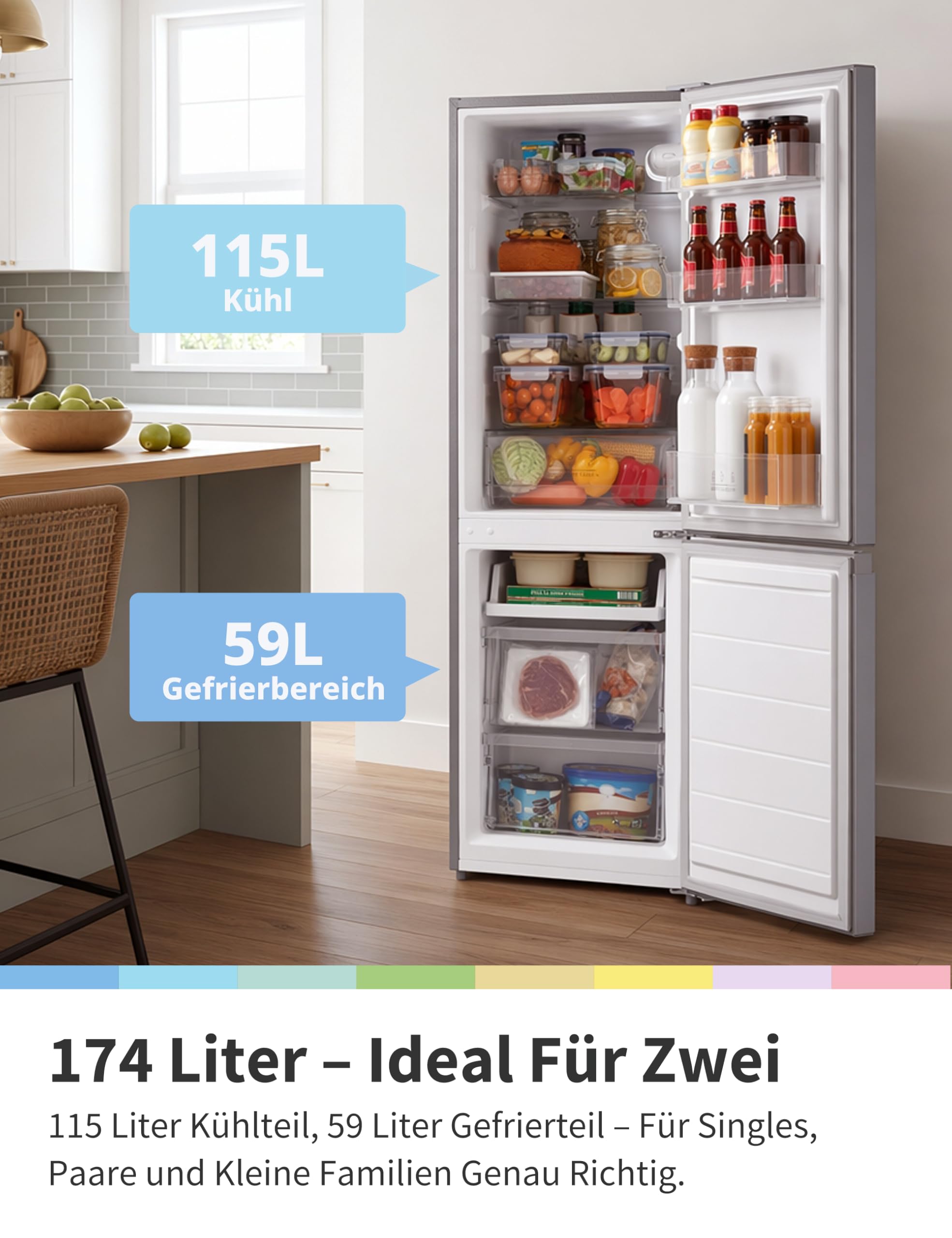 comfee-k-hl-gefrierkombination-174-l-150-cm-low-frost-38-db-klasse-e image 5