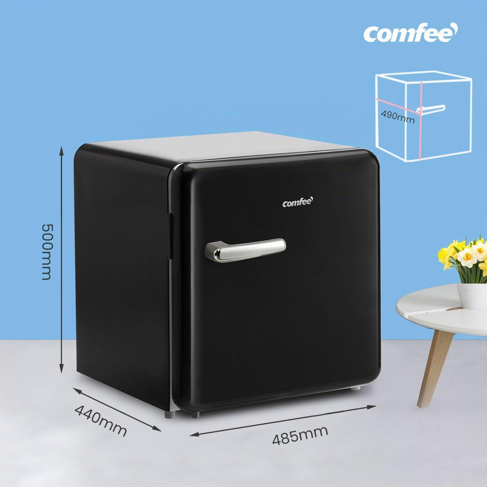 comfee-rcd50dk1rt-e-mini-k-hlschrank-retro-47l-schwarz image 3