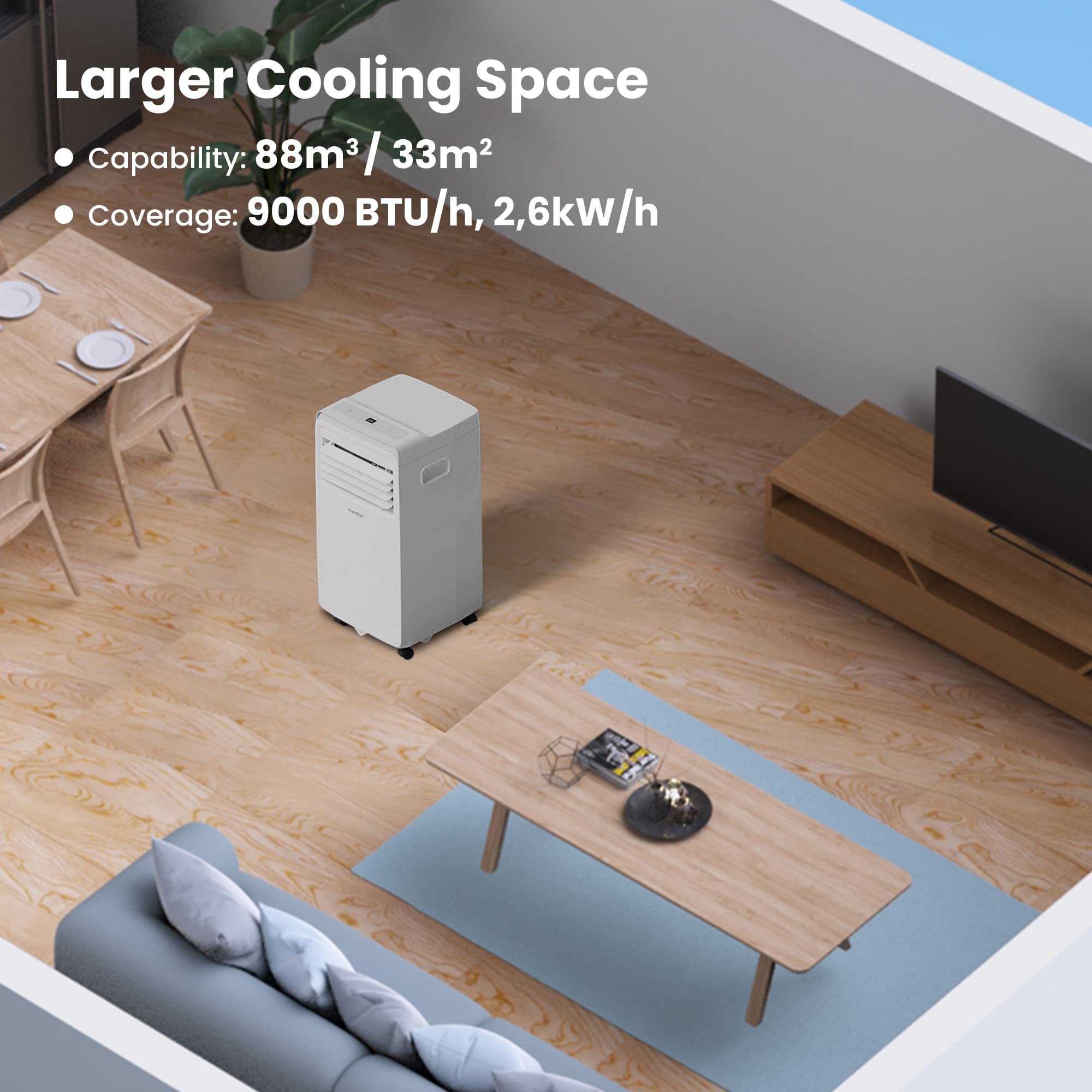 comfee-mobile-9000-pro-4-in-1-mobile-klimaanlage-9000-btu-2-6-kw image 3