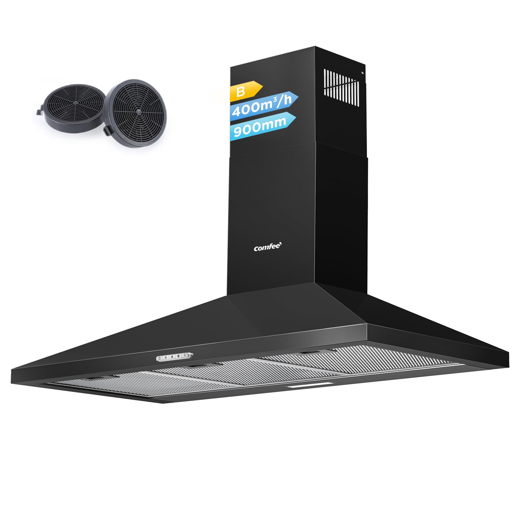 comfee-pyra17b-90-dunstabzugshaube-90-cm-edelstahl-320-m-h image 1