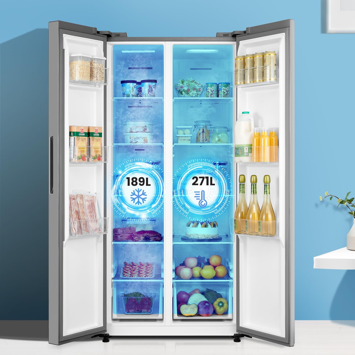 comfee-side-by-side-k-hlschrank-460l-no-frost-mit-inverter-kompressor-und-led-di image 2