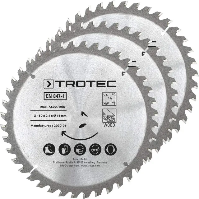 trotec-holzkreiss-gebl-tter-set-150-mm-40-z-hne-3-teilig-carbonstahl image 1