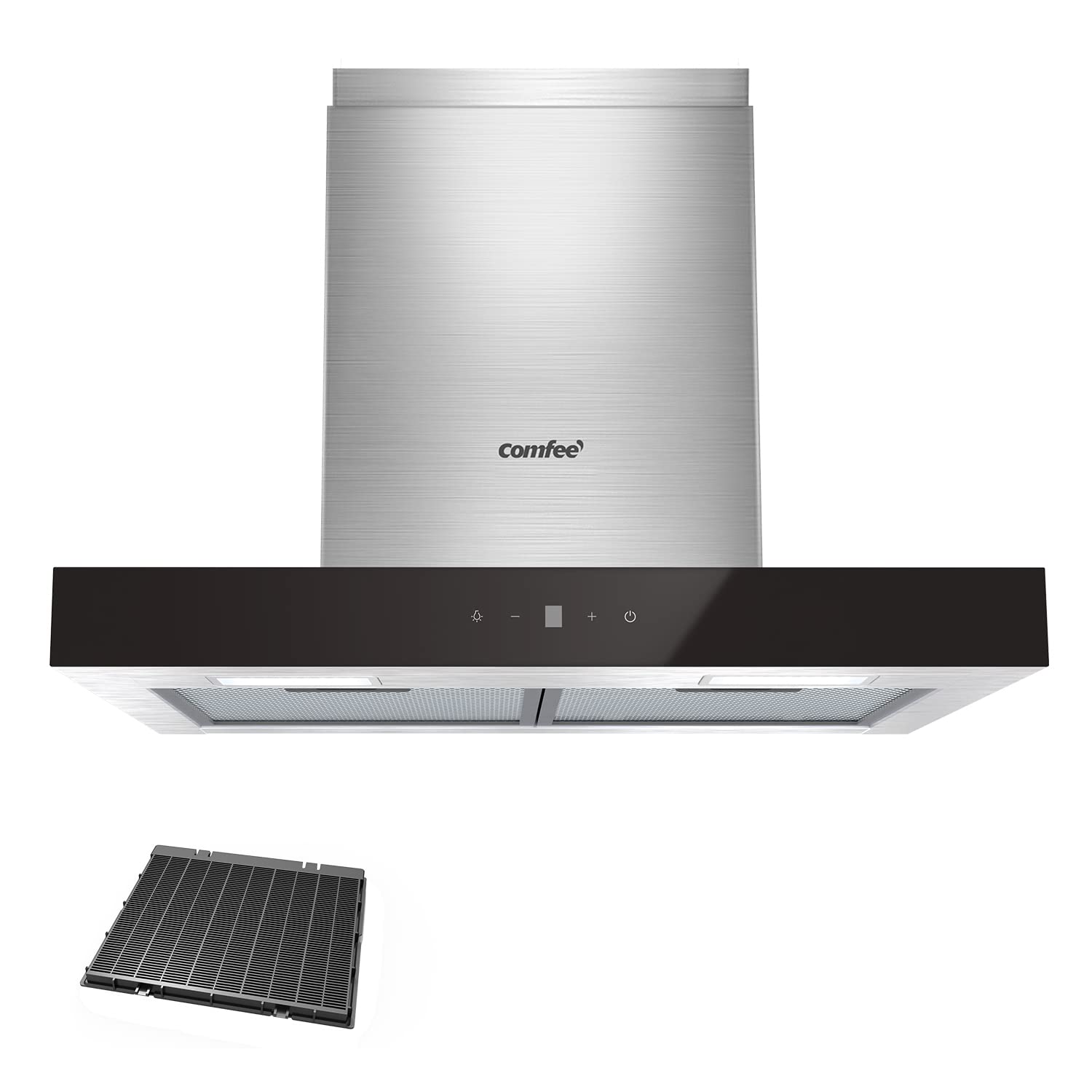 comfee-dunstabzugshaube-chw-7-6m77a2-60-cm-650-m-h-inox-schwarz image 1