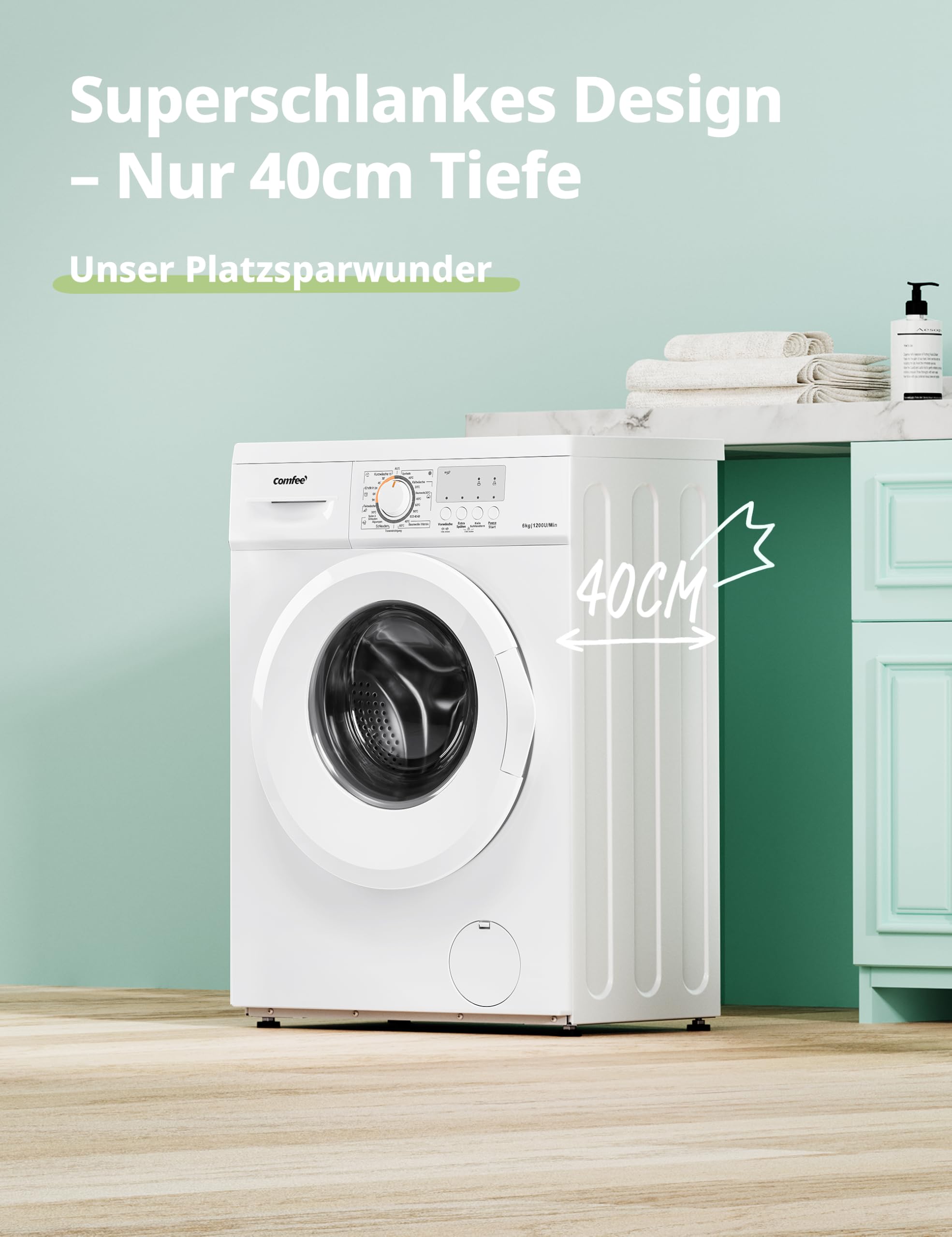comfee-cfew70-124-waschmaschine-7-kg-slim-line-40-cm-tiefe-1200-u-min-klasse-d image 3